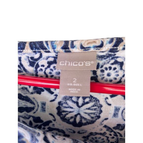 Chicos‎ Blue Print Shirt - Picture 3 of 4